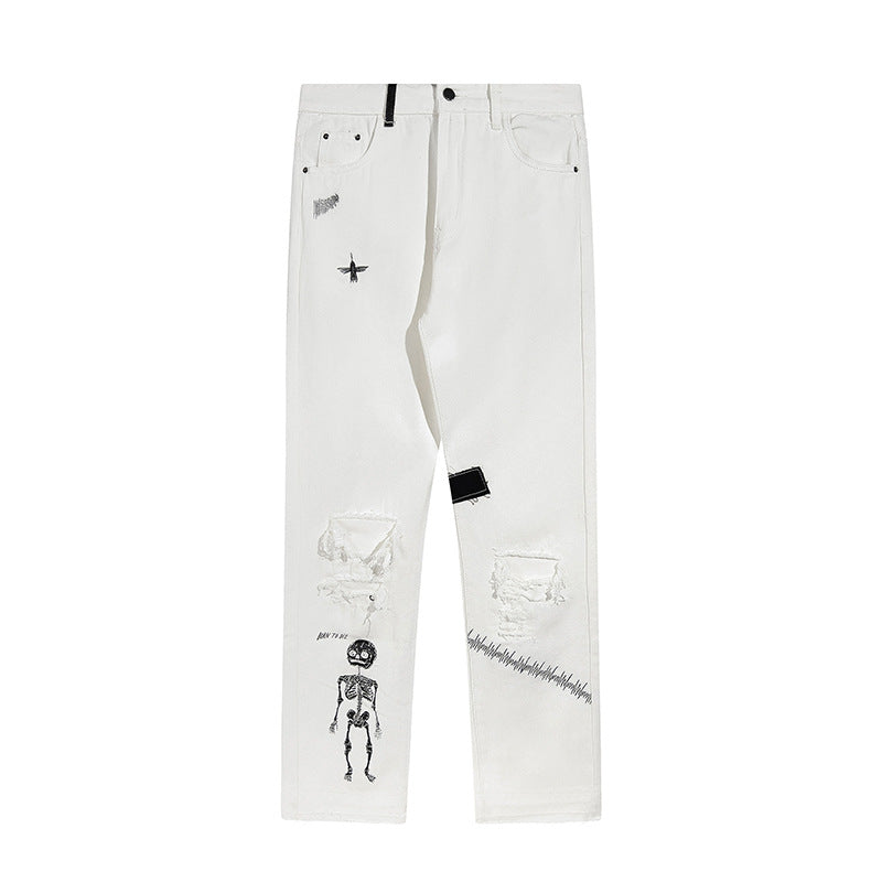 "Little Skeleton" Fitted Jeans