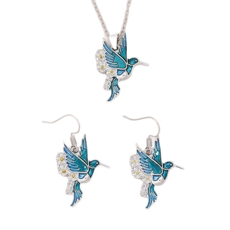 "Hummingbird" Pendant Necklace Earring Set
