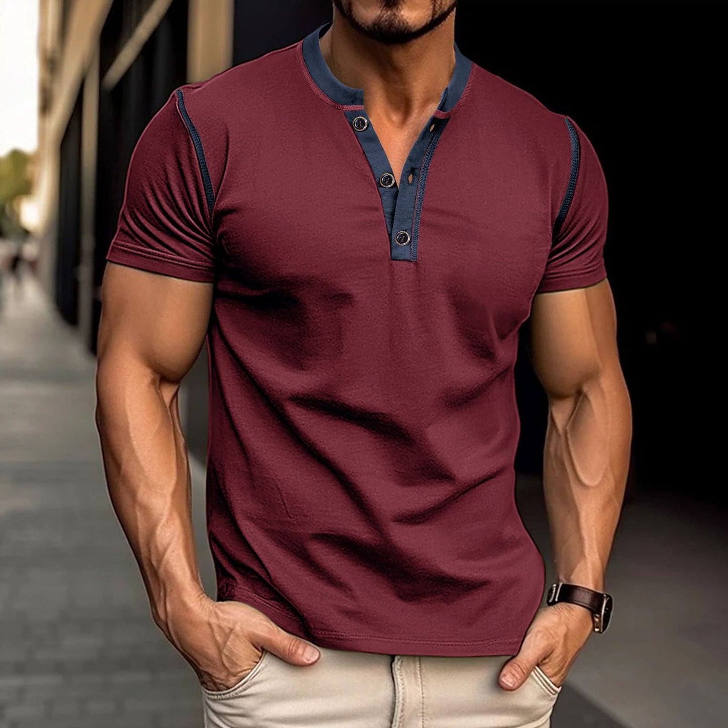 "Cozy Polo" V-neck T-Shirt